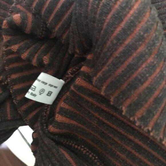 AKRIS Punto Wool Ribbed Stretch Short Sleeve Crew Neck Sweater Top Tunic Knit 10 - Picture 6 of 7